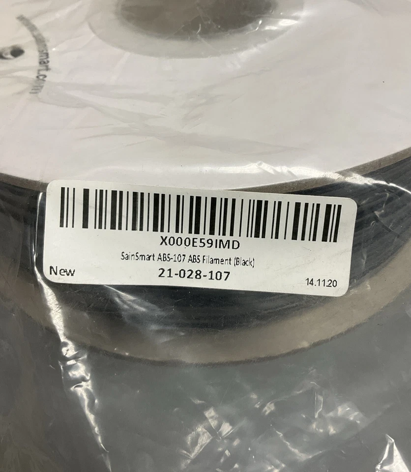 Lot of 3 SainSmart ABS Black Filament | ABS-107 - Image 4 of 4