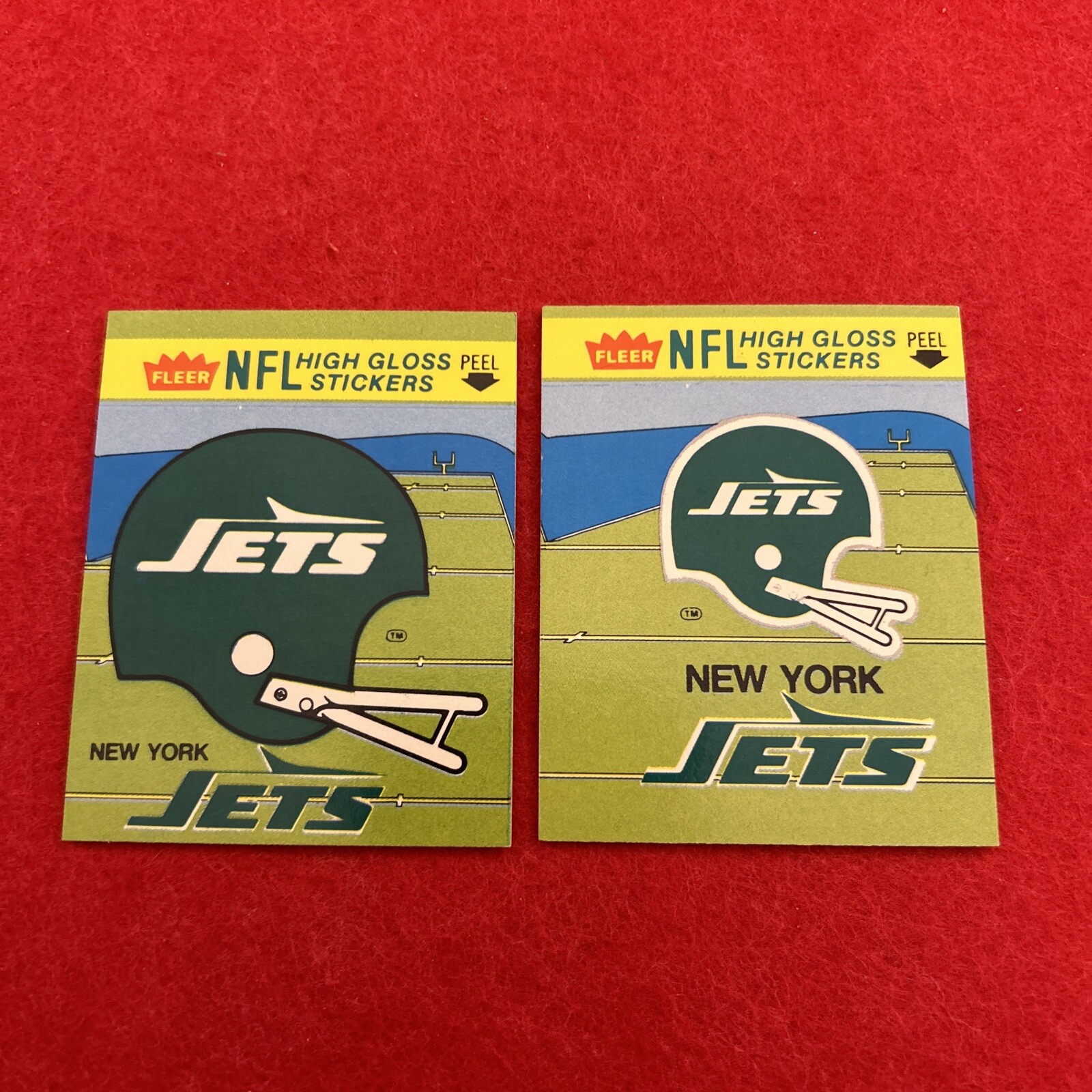1981 New York Jets Fleer High Gloss Helmet Stickers (Schedule On Back)