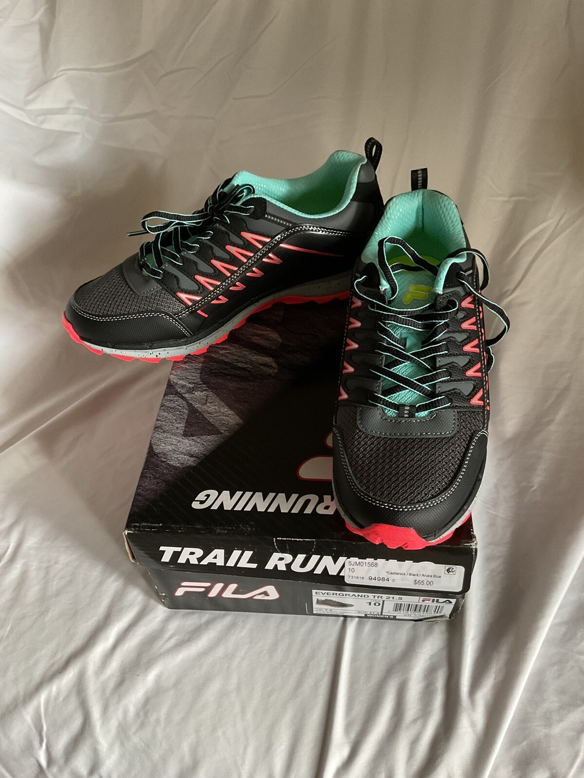 FILA Evergrand TR 21.5 Women's Trail Running Shoes Black Pink Athletic