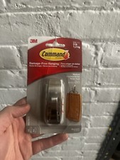 1 Hook Command Medium Brushed Nickel Metal Hook 3 lb Capacity DAMAGED BOX