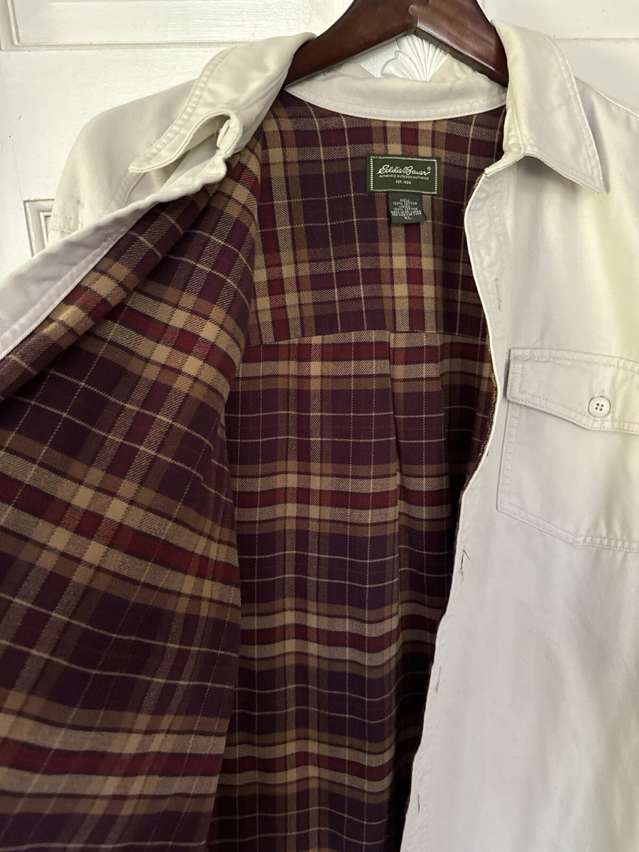 Mens Eddie Bauer Flannel-Lined Shirt Jacket XL - Vintage 90s Mens Eddie Bauer Flannel-Lined Shirt Jacket XL - Vintage 90s