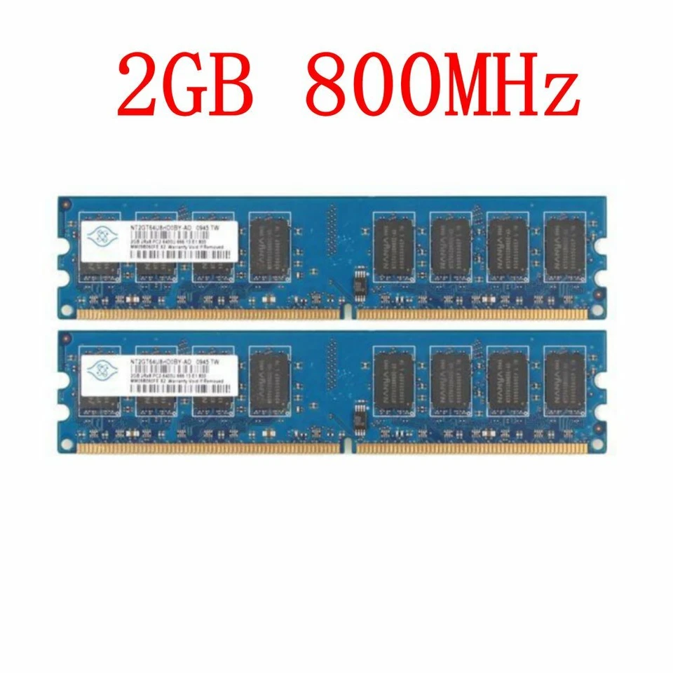 8GB 4x 2GB 1GB DDR2 800mhz PC2-6400U 240Pin DIMM Desktop Memory SDRAM NANYA BT - Image 2 of 4