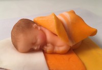 Edible Cake Topper, Fall Baby Shower, Candy Corn Baby, Autumn, Fondant, Orange Edible Cake Topper, Fall Baby Shower, Candy Corn Baby, Autumn, Fondant, Orange