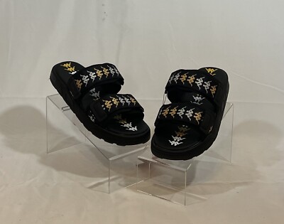 Kappa 222 Banda Aster 4 Black Yellow Slide Kappa 222 Banda Aster 4 Shoes Sandals Slides Strap Black  main image 4