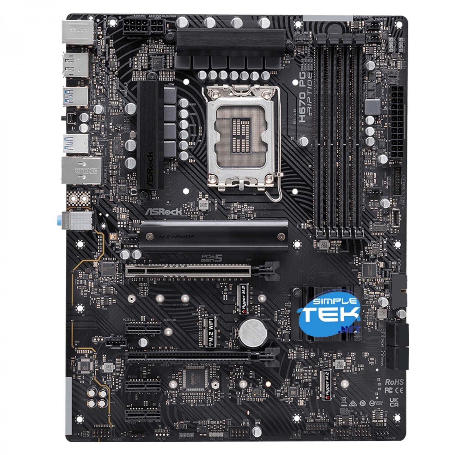Asrock H670 Pg Riptide Lga 1700 12th 13th 14th Atx Ddr4 Scheda Madre Gaming_