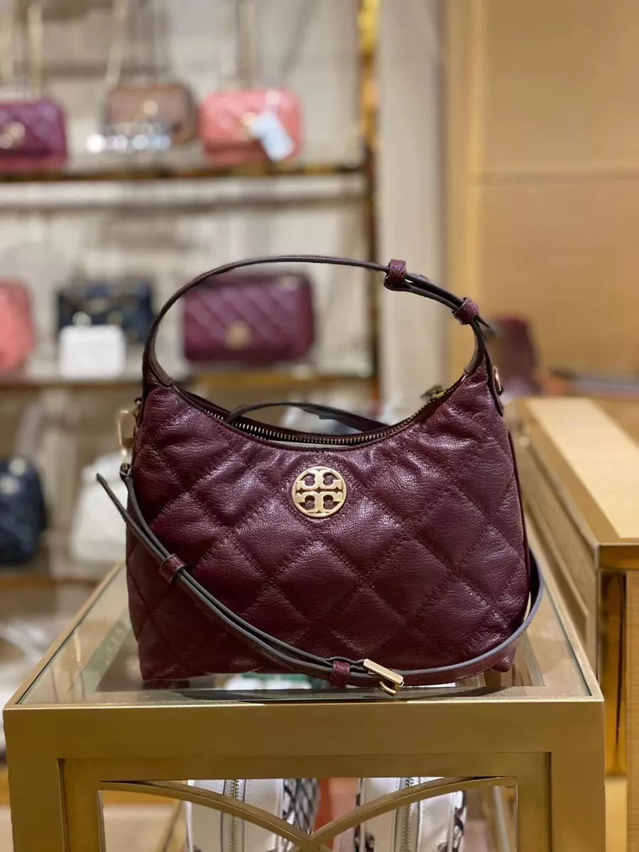 NWT Tory Burch Willa Mini Hobo handbag conv. crossbody Claret
