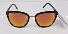 Y68  Foster Grant MaxBlock SIA MIR KGR Black & Gold  Red Mirror Lens Sunglasses