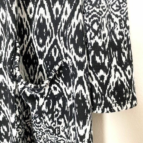Lularoe Sarah Duster Knit Cardigan Small Lightweight Black White 3/4 Sleeves - Picture 5 of 6