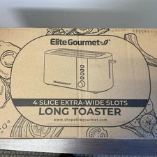 ECT4123 Elite Gourmet Long Slot 4-Slice Toaster, Extra Deep Slots, Bagel Setting