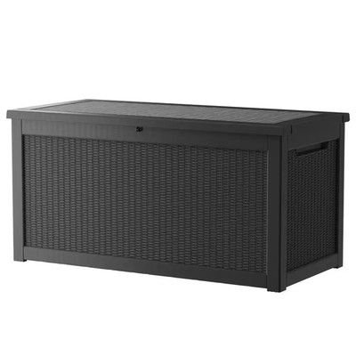 260 Gal. Black Extra Large Black Resin Outdoor Storage Deck Box
