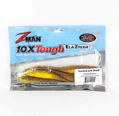 Zman Soft Köder Jerk ShadZ 7 Zoll 4/Pack Bruised Banana (0044)