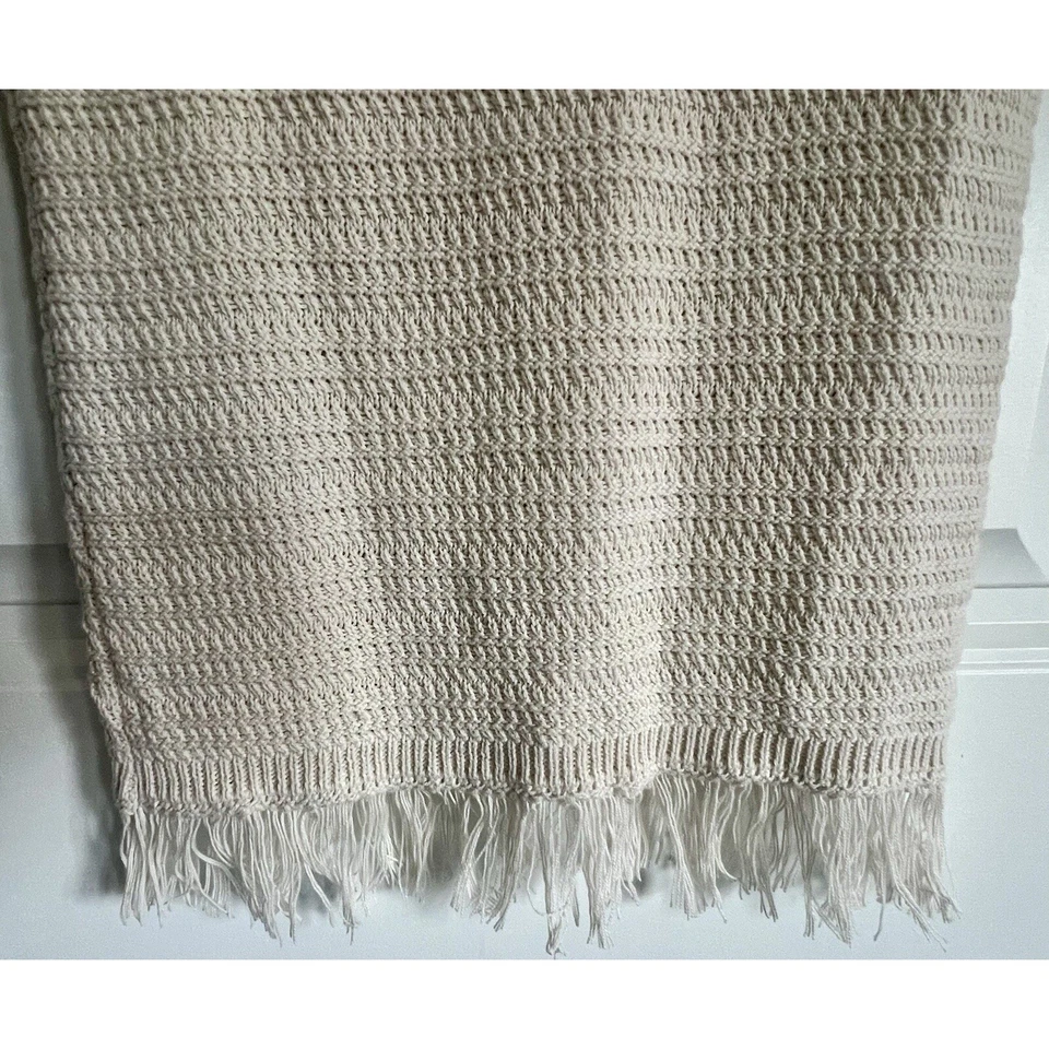 Falda midi de ganchillo Freshman 1996 marfil talla S algodón recta boho elástica Foto 4 de 4