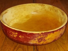 Vintage Primitive Munising Wooden Dough Fruit Salad Bowl App 10 dia 3.75" h