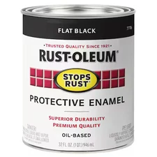 Rust-Oleum 7776502 Interior/Exterior Paint, Flat, Black, 1 Qt