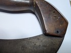 Vintage Curved Rocker Knife Metal Blade Dark Brown Wood Handle 8 in — photo 2