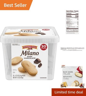 20-Pack Milano Dark Chocolate Cookies - Kosher & Irresistibly Delicious