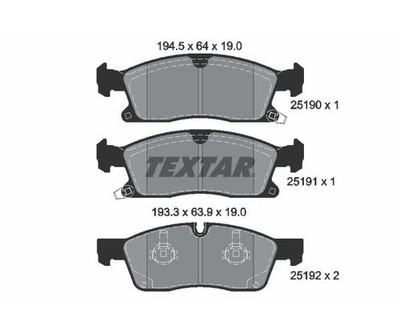 TEXTAR Bremsbelagsatz für JEEP Grand Cherokee IV Dodge Durango Bremse vorne