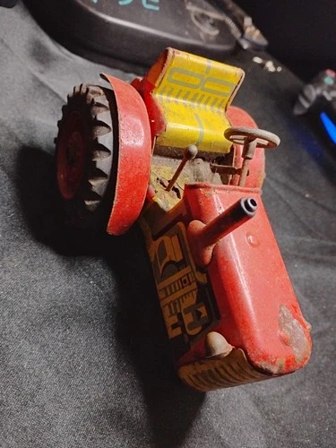 Vintage Schylling Tractor Wind-up Tin Toy