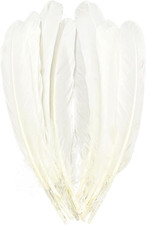 Plumas blancas, pluma de ganso larga grande natural, 8-10 pulgadas (20-25 cm), talla grande B