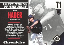 2017 Panini Chronicles Gold #106 Josh Hader Rc /399