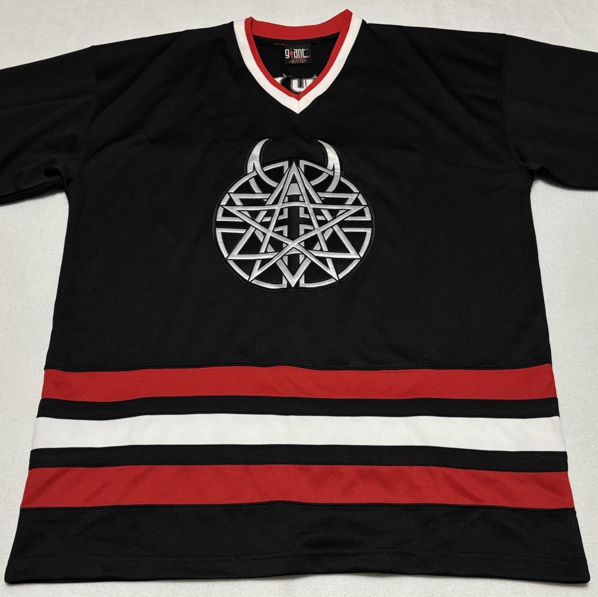 Vintage DISTURBED Rock Metal Band Hockey Jersey Giant Tag L Shirt
