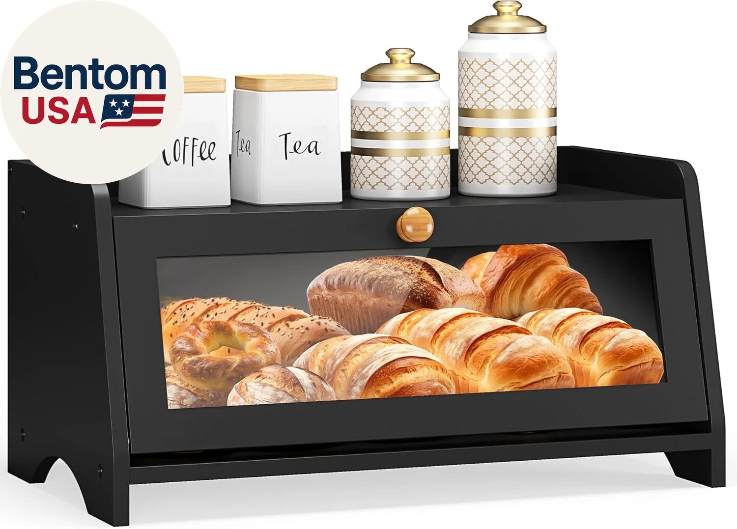 Bread Box for Kitchen Countertop, Large Bread Container Storage, Wooden Farmhous
Opens in a new wind