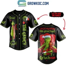 The Grinch Just Waiting For Grinchmas Merry Grinchmas 2024 Personalized Baseball
