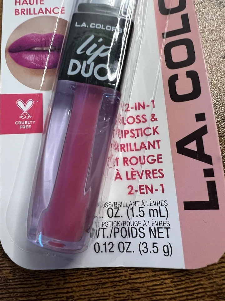New L. A. Colors Lip Duo, High Shine, Lip gloss & Lipstick, CBLG149, Vibe - Image 3 of 4