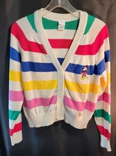 Disney 100 Retro Reimagined Striped Cardigan Sweater Mickey Mouse Size: Sml