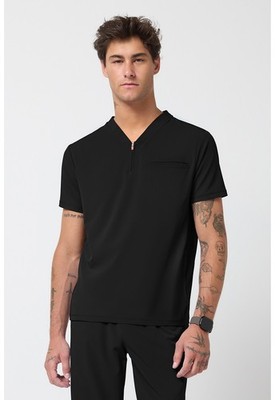 Infinity GNR8 Men's Partial Zip V-neck Top IN702A BLK Black Free Shipping