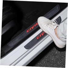 4pcs/Set Car Door Sill Plate Protectors - Black Soft Rubber Front/Rear Door red
