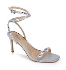 Badgley Mischka Jewel Icy Silver Hosana Heels 9 NIB Prom Formal Wedding