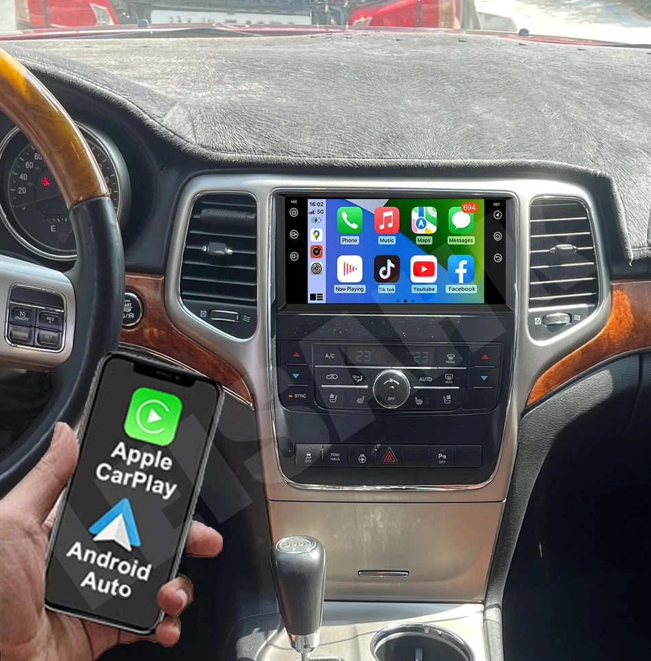 For 2011-2013 Jeep Grand Cherokee Radio GPS Stereo Apple CarPlay & Android Auto — 第 4/4 张图片