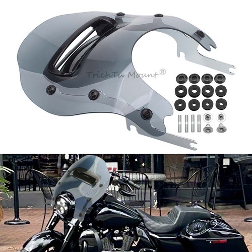 Detachable Gray Windshield Windscreen Fit for Harley Road King FLHR/I 1994-2022 - Imagen 1 de 24