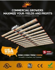 SunPlus S1000 10 Bar LED Grow Light Full Spectrum 1000W 3 Channel Adjustability