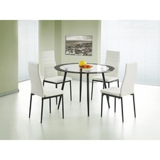 Acodia PU Chairs with White PU & Black Frame (4s) Best Furniture Decor