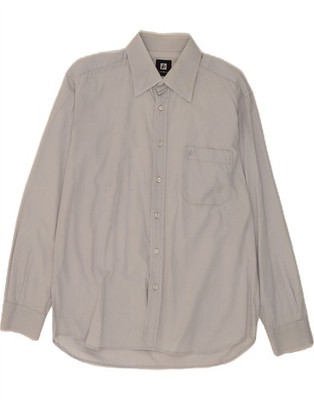 ROCCOBAROCCO Mens Shirt Size 16 41 Large Grey Cotton IR02