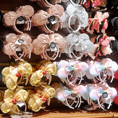 Disney Parks Sequin Loungefly Minnie Mickey Ear Rapunzel Cinderella Headband