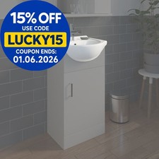 Bathroom WC Basin 450mm Compact Sink Single Tap Hole White BASIN ONLY