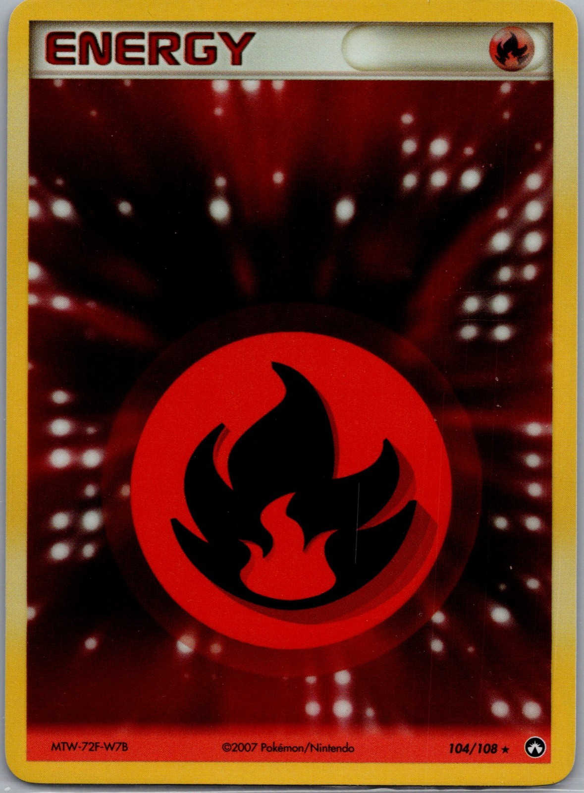 Pokemon Fire Energy Power Keepers 104/108 Holo Rare Fire Energy 2007 LP/MP