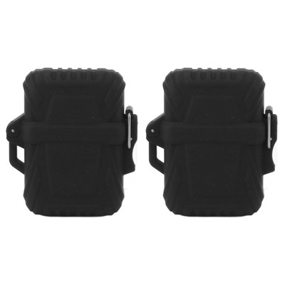 2 PCS Waterproof Lighter Case Plastic Black Sealed Pocket Lighter Container