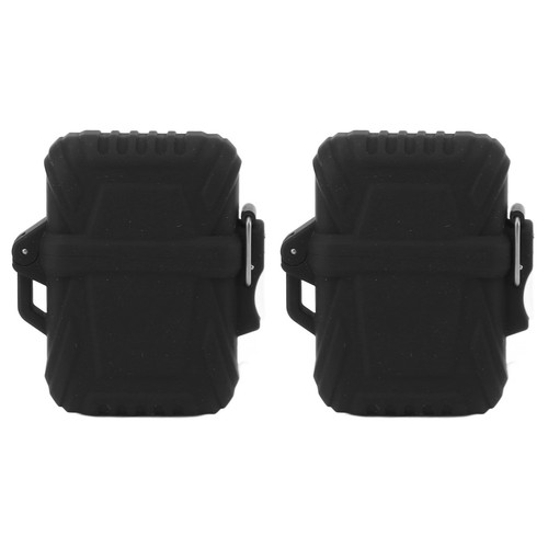 2 PCS Waterproof Lighter Case Plastic Black Sealed Pocket Lighter Container