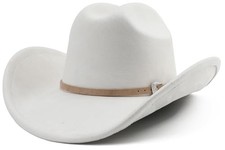 Big Cowboy Hat for Women Men Wide Brim Cowgirls Beach Cattleman Medium Ivory