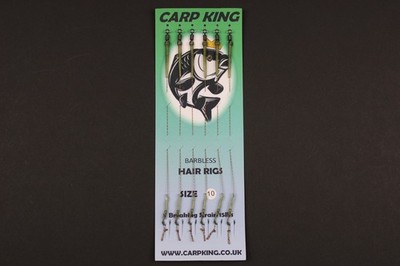 PRO Hair Rigs 6er Pack Barbless/Barbed Boilie Haken ODER gebogener Schaft - 2000 VERKAUFT