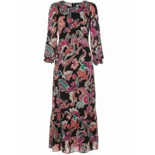 NEW BANJANAN Dress Cotton Long Maxi Midi Small Tiered Birds Floral Flowy Sleeves