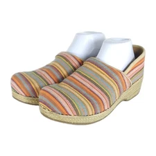 Dansko Women's EU41 US10-10,5 Multicolor Vegan Jute Woven Espadrille Clogs Shoes