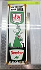 SINCLAIR DEALER 22" GENUINE VINTAGE FLAT Gas Pump Service Station Porcelain Sign