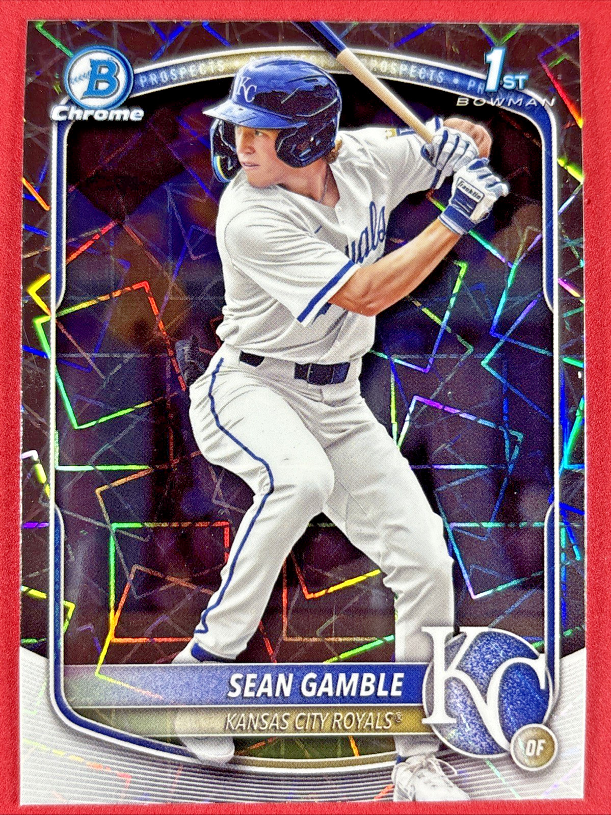 2025 Bowman Draft Sean Gamble #BDC-178 Chrome Laser - Kansas City Royals