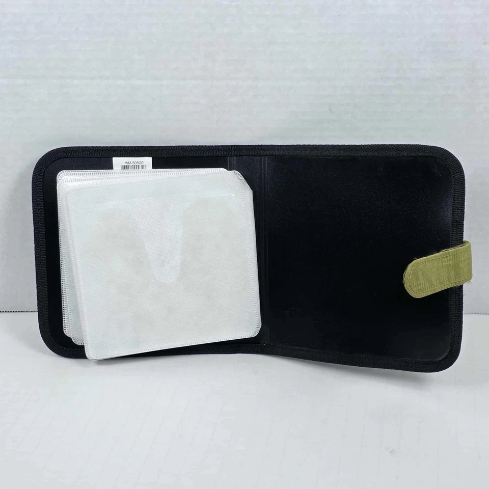 Carteira CD DVD preta e verde oliva comporta 12 discos - Imagem 3 de 4