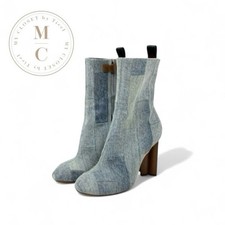 Stivaletti Louis Vuitton Silhouette Denim blu chiaro marrone taglia 35 US 4...